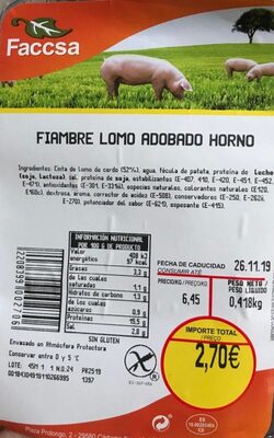 Foto de Fiambre lomo adobado horno