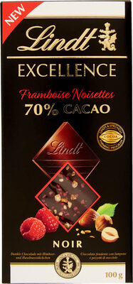 Foto de Chocolat noir Framboise Noisettes 70% cacao