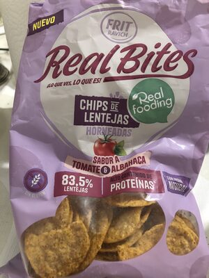 Foto de Real Bites Chips de Lentejas Sabor Tomate y Albahaca