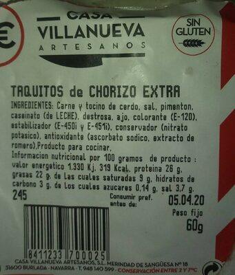 Foto de Taquitos chorizo extra