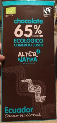 Foto de Chocolate 65% Cacao Ecologico Comercio Justo