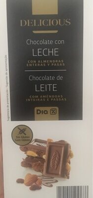 Foto de Chocolate con leche almendras enteras y pasas