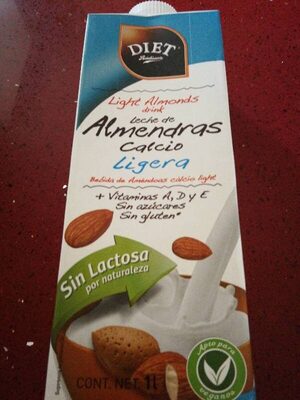 Foto de Leche de almendras calcio ligera sin gluten