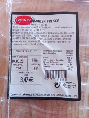 Foto de longaniza fresca de cerdo