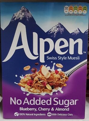 Foto de Muesli con arándanos, cerezas y almendras sin azúcares añadidos
