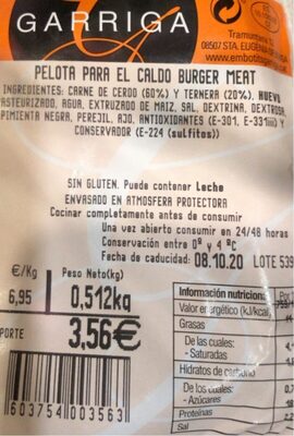 Foto de Pelota para el caldo Burguer Meat