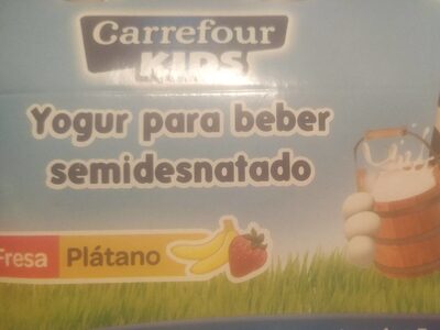 Foto de Yogur para beber semidesnatado fresa plátabo