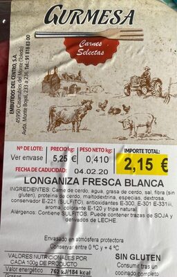 Foto de Longaniza fresca blanca