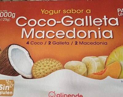Foto de Yogures sabor a coco, galleta y macedonia