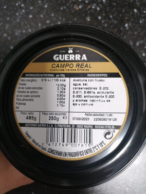 Foto de Aceitunas verdes enteras Campo Real