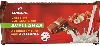 Foto de Chocolate con leche con avellanas troceadas