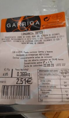 Foto de Longaniza fresca