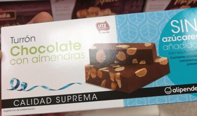 Foto de Turrón de chocolate con almendras sin azúcar
