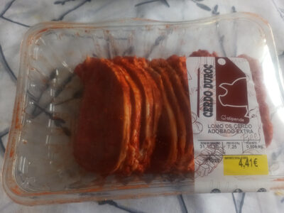 Foto de lomo de cerdo adobado extra duroc