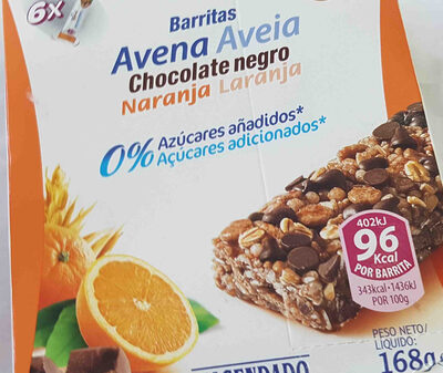 Foto de Barritas de avena con chocolate negro y naranja