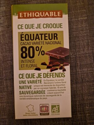 Foto de Chocolat noir 80% Équateur intense et floral