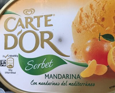 Foto de Helado sorbete de mandarinas tarrina