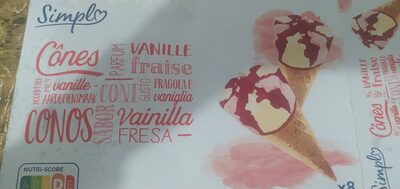 Foto de Glaces cône vanille fraise