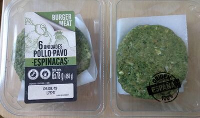 Foto de Burger meat de pollo y pavo con espinacas