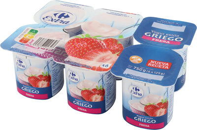Foto de yogur griego fresa por seis Carrefour