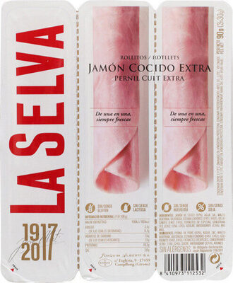 Foto de Jamón cocido extra rollitos sin gluten sin lactosa