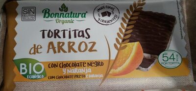Foto de Tortitas de arroz con chocolate negro y naranja