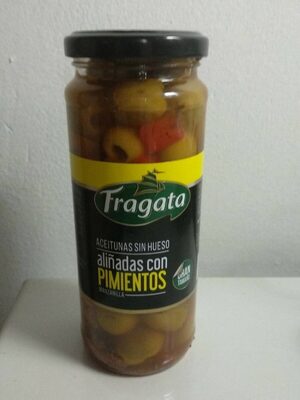 Foto de Aceitunas sin hueso aliñadas con pimientos
