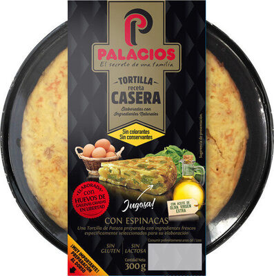 Foto de Tortilla de patata casera con espinacas sin gluten sin lactosa