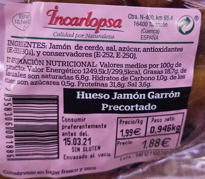 Foto de Hueso de jamón garron precortado
