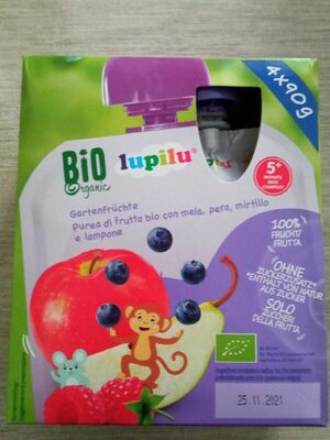 Foto de Purea di frutta bio con mela pera mirtillo e lampone