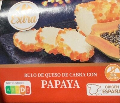 Foto de Rulo de queso de cabra con papaya