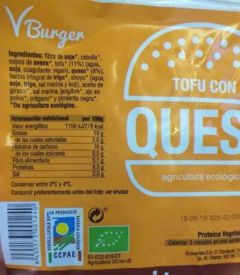 Foto de Hamburguesa tofu con queso