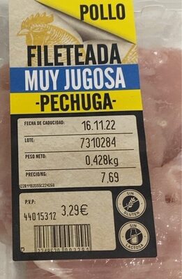 Foto de Pechuga de pollo fileteada muy jugosa