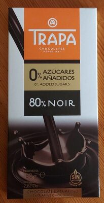 Foto de Chocolate Extrafino 80% NOIR 0% azúcares añadidos
