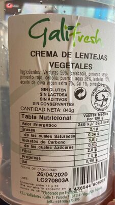 Foto de Crema de lentejas vegetales