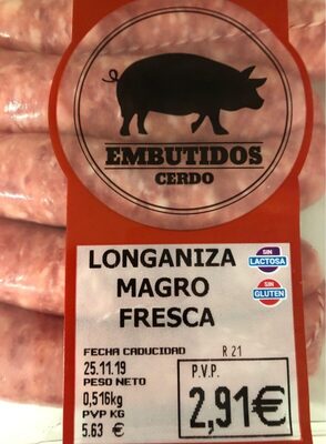 Foto de EMBUTIDOS CERDO LONGANIZA MAGRO FRESCA