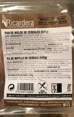 Foto de Pan de molde de cereales