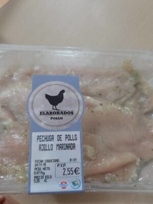 Foto de Pechuga de pollo ajillo marinada