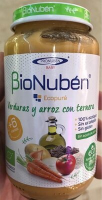 Foto de Bionubén verduras y arroz con ternera