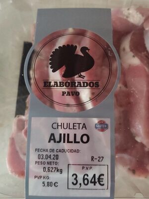 Foto de Chuleta de pavo al ajillo