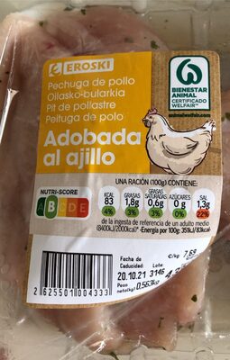 Foto de Pechuga de pollo adobada al ajillo