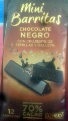 Foto de Mini barritas chocolate negro con semillas y galleta