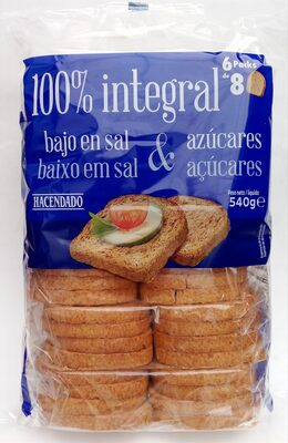 Foto de Pan tostado 100% integral bajo en sal y en azúcares