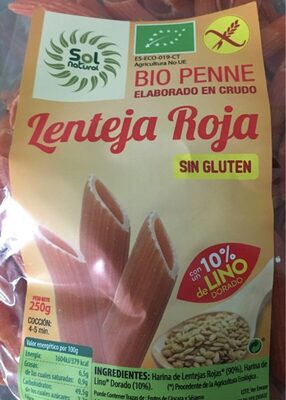 Foto de Bio Penne lenteja roja