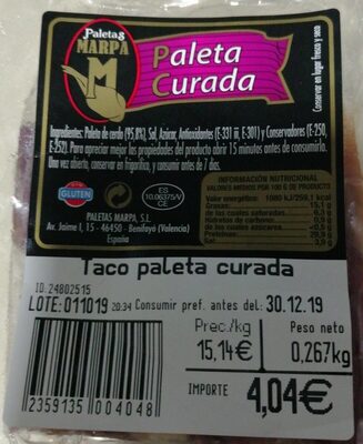 Foto de Paleta curada