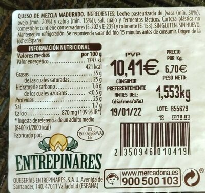 Foto de Queso semicurado mercadona