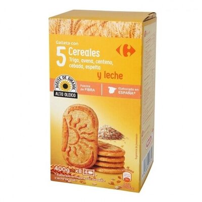Foto de Galleta de desayuno con 5 cereales y leche