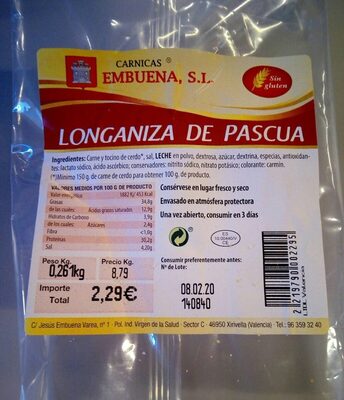 Foto de Longaniza de Pascua
