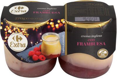 Foto de crema inglesa con fambuesa