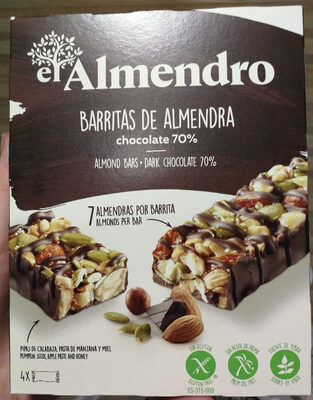 Foto de Barritas de almendra chocolate 70%